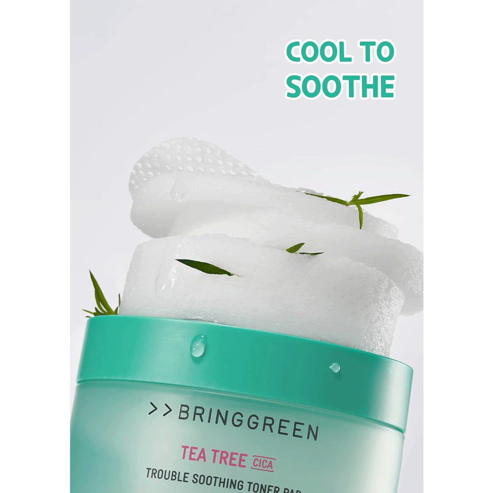 BRING GREEN Tea Tree Cica Trouble Soothing Toner Pad 90 pads - KLO
