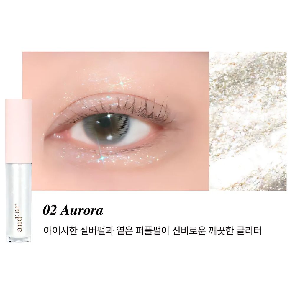 and:ar Real Glitter Liquid 3.1g in 02 Aurora.