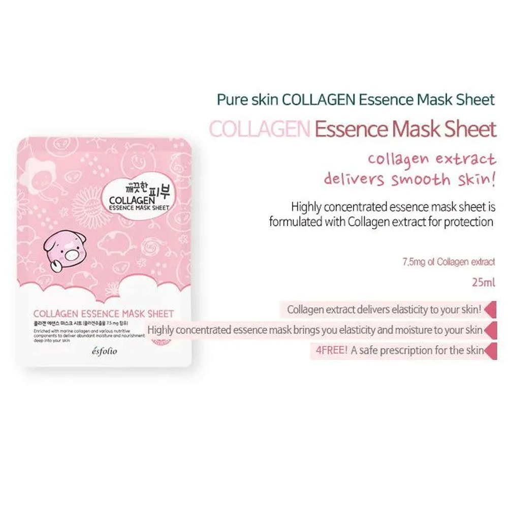 (NEWA) esfolio Pure Skin Collagen Essence Mask Sheet 25ml * 10pcs - KLO