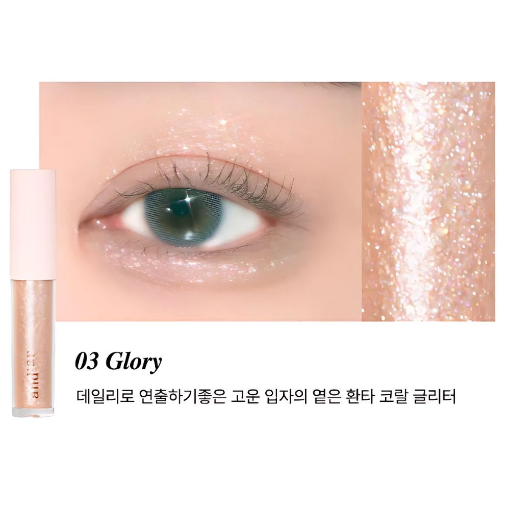 and:ar Real Glitter Liquid 3.1g in 03 Glory.