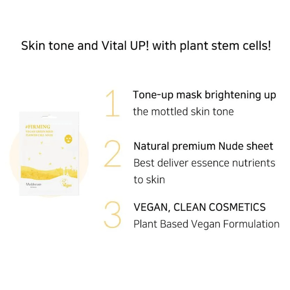 Muldream Vegan Green Mild Flower Cell Mask 25ml *10ea - KLO