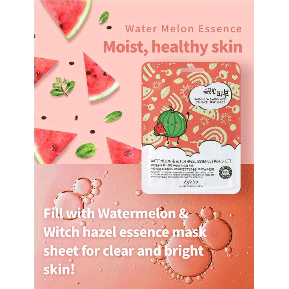 esfolio Watermelon & Witch Hazel Essence Mask Sheet 25ml *10ea - KLO