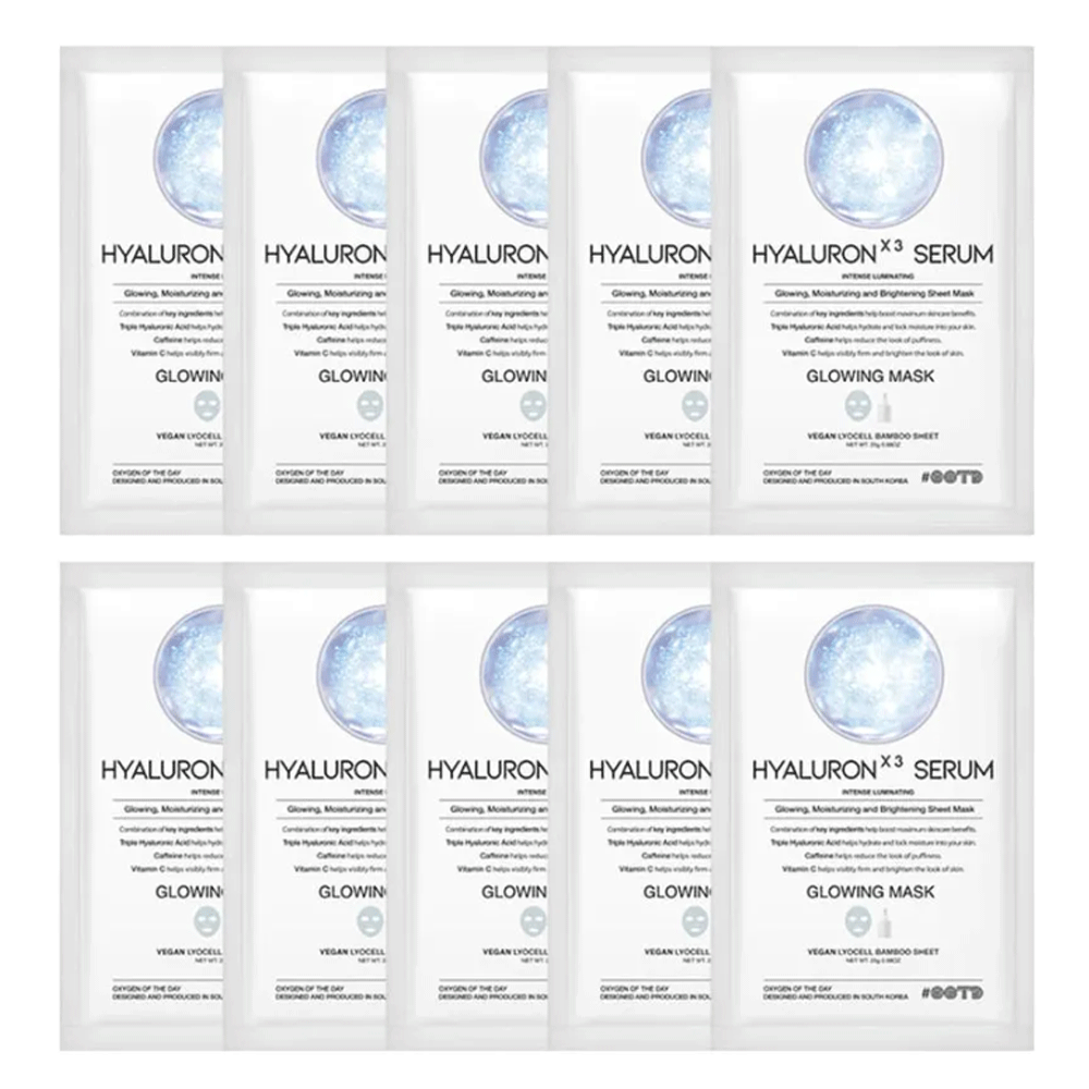 OOTD Hyaluron X3 Serum Glowing Mask 25g * 10ea - DODOSKIN