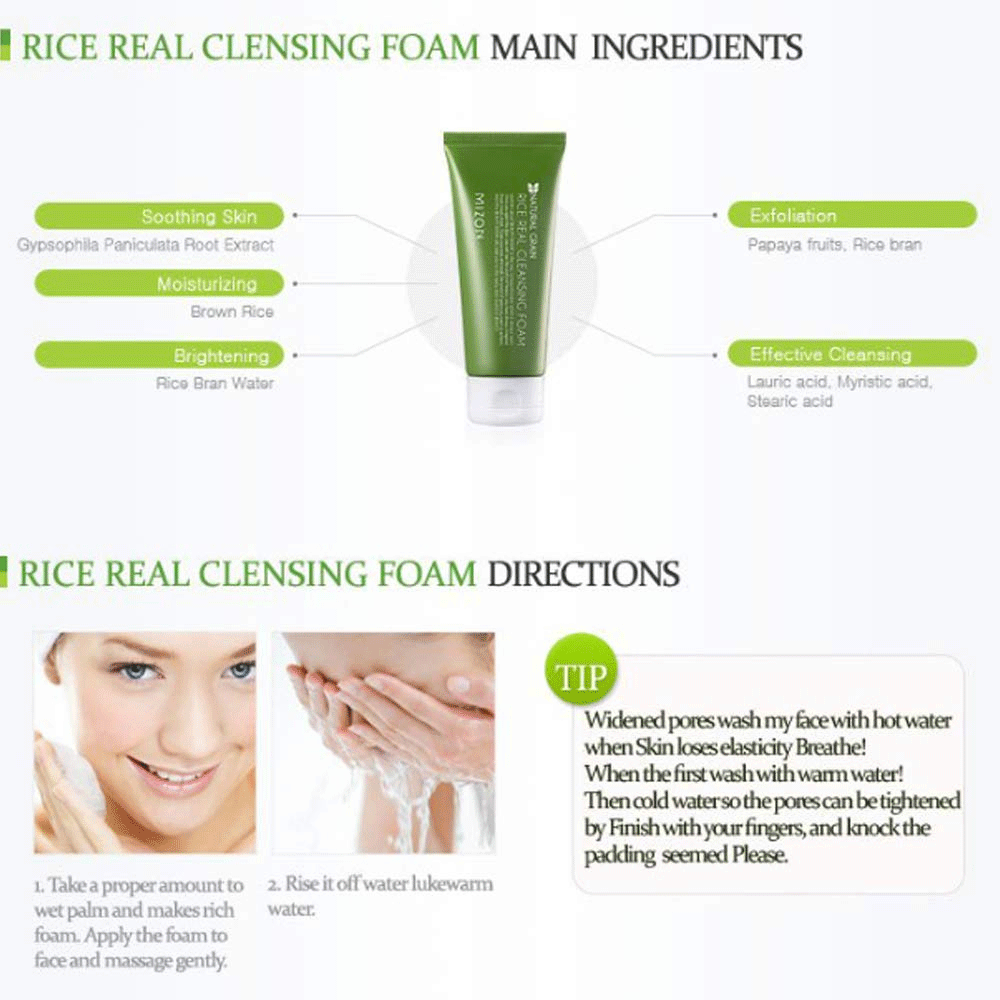 MIZON Rice Real Cleansing Foam 150ml - KLO