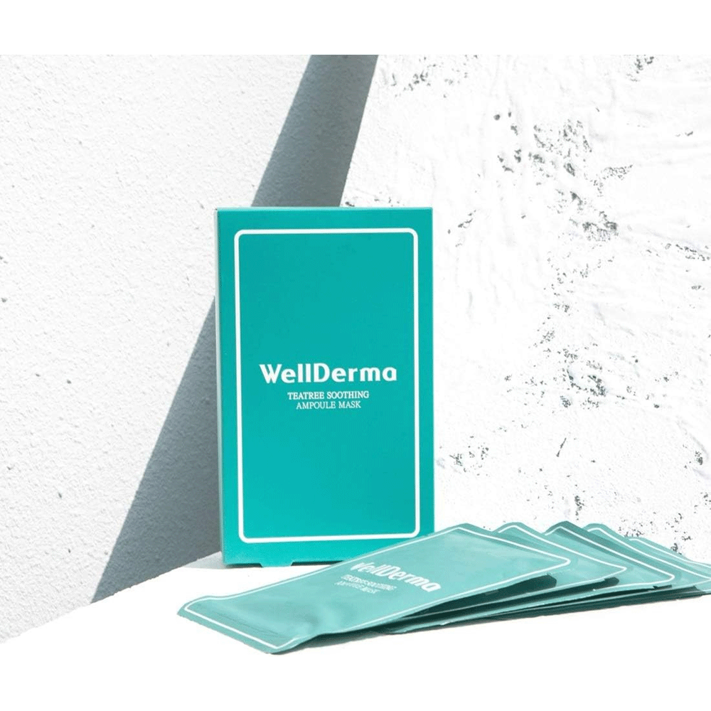 (NEWA) WellDerma TeaTree Soothing Ampoule Mask Paper Box 25ml *10 pcs - KLO