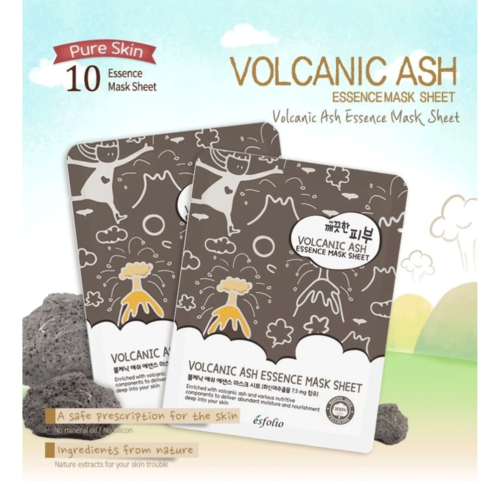 esfolio Pure Skin Volcanic Ash Essence Mask Sheet 25ml *10ea - DODOSKIN