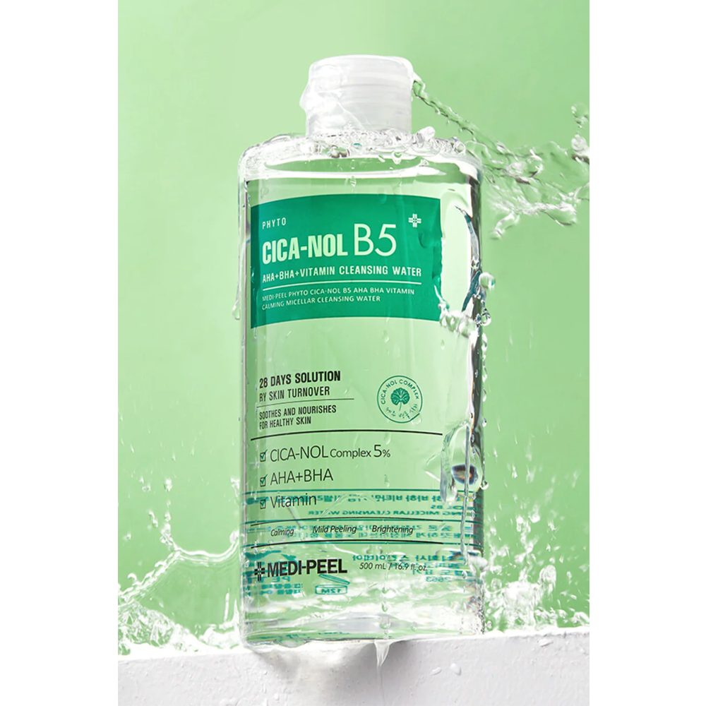 MEDI-PEEL Phyto Cica-nol B5 AHA BHA Vitamin Calming Micellar Cleansing Water 500ml - KLO