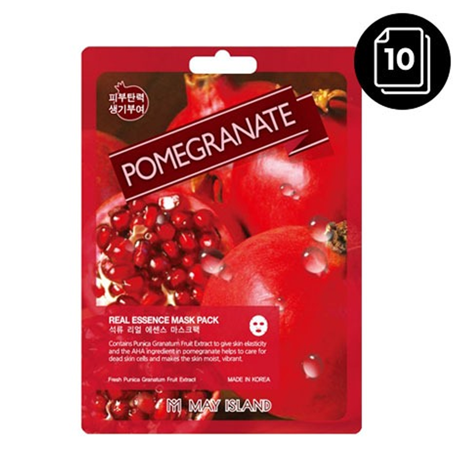MAY ISLAND Pomegranate Real Essence Mask Pack 25ml * 10ea - KLO