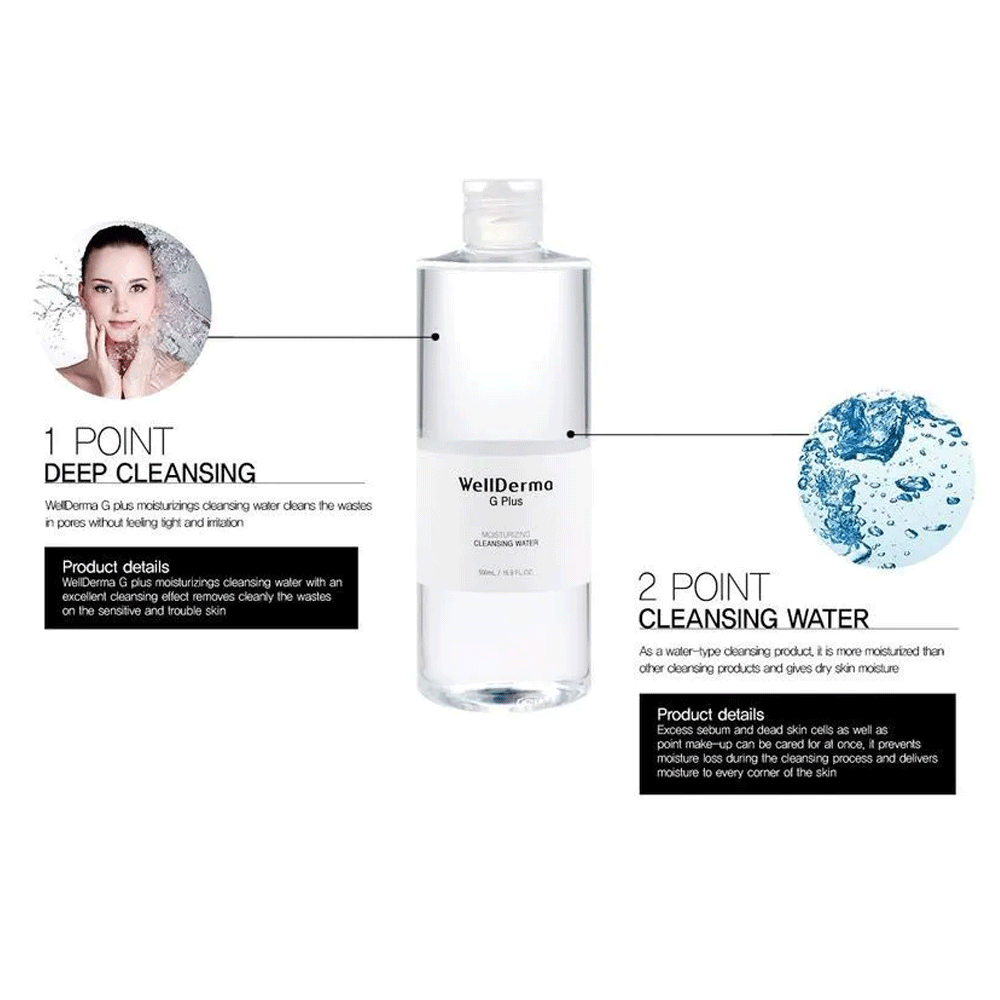 (NEWA) WellDerma G Plus Moisturizing Cleansing Water 500ml - KLO