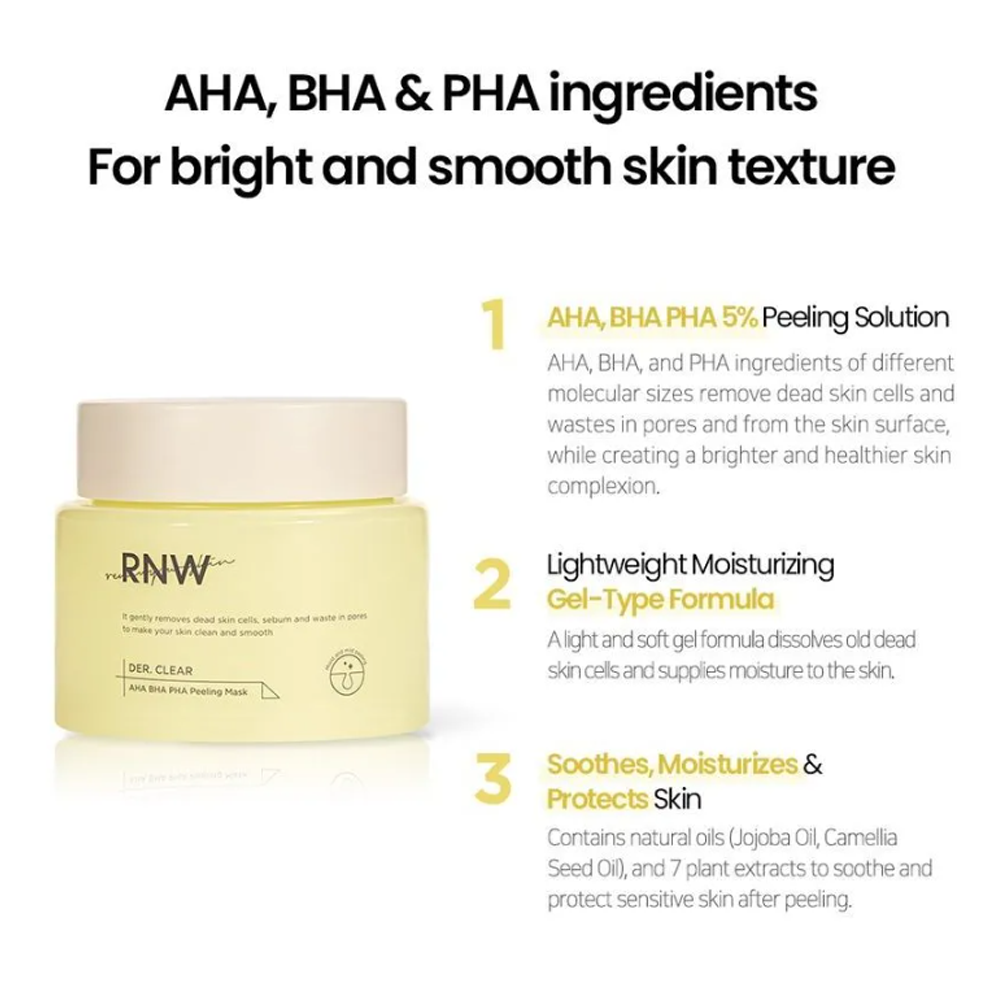RNW DER. CLEAR AHA BHA PHA Peeling Mask 90ml - KLO