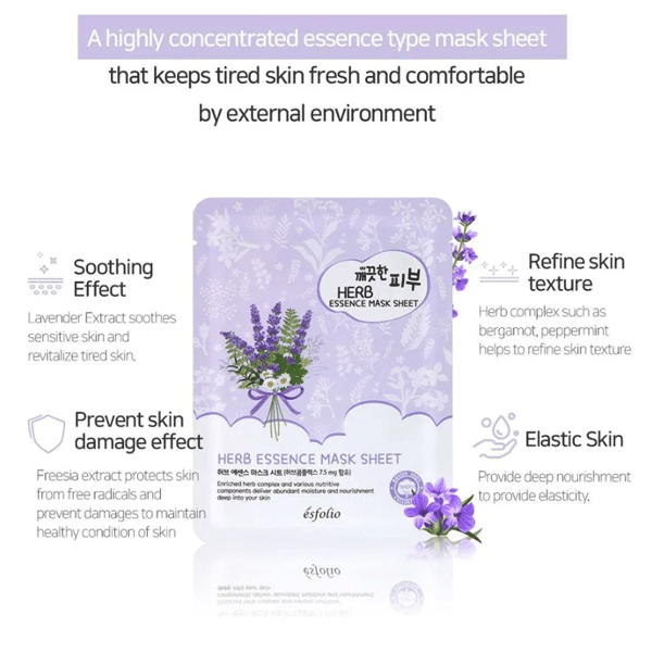 esfolio Herb Essence Mask Sheet 25ml *10ea - DODOSKIN