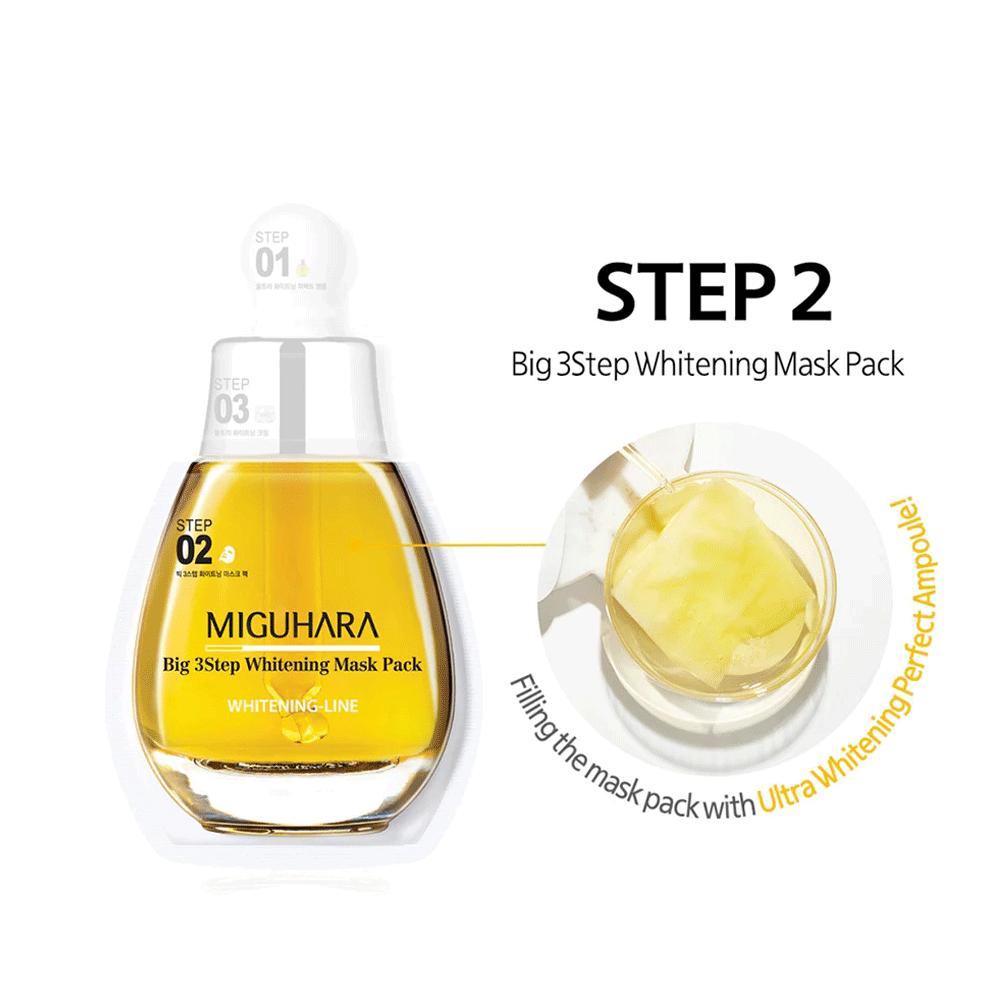 MIGUHARA Big 3 Step Whitening Mask Pack Origin * 10ea - KLO