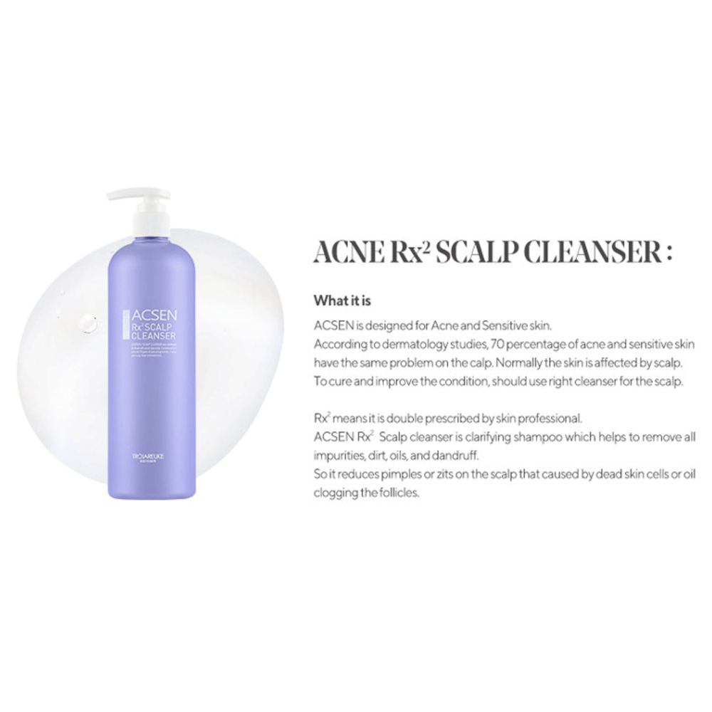 TROIAREUKE ACSEN Rx2 Scalp Cleanser 500ml - KLO