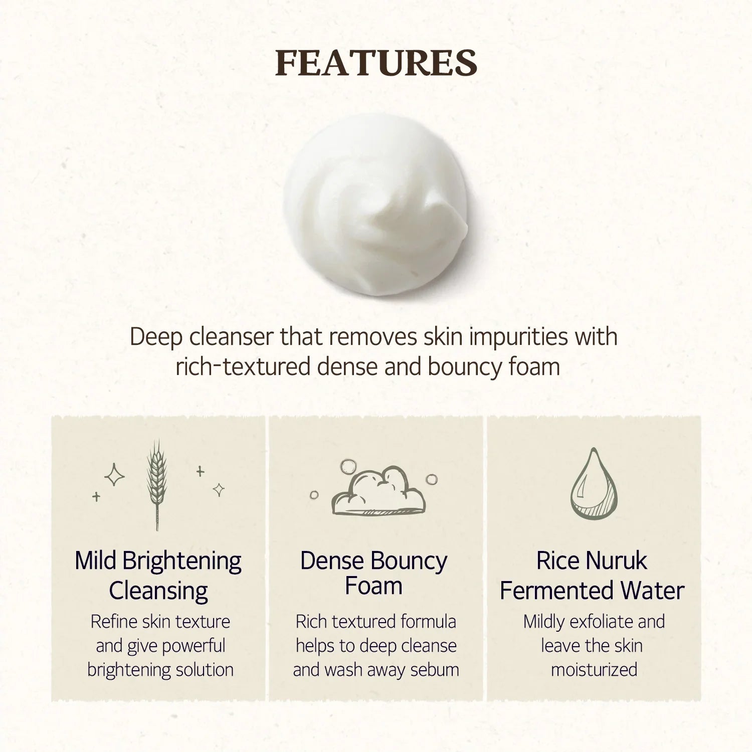 (Mhark) SKINFOOD Rice Daily Brightening Cleansing Foam 150ml - DODOSKIN