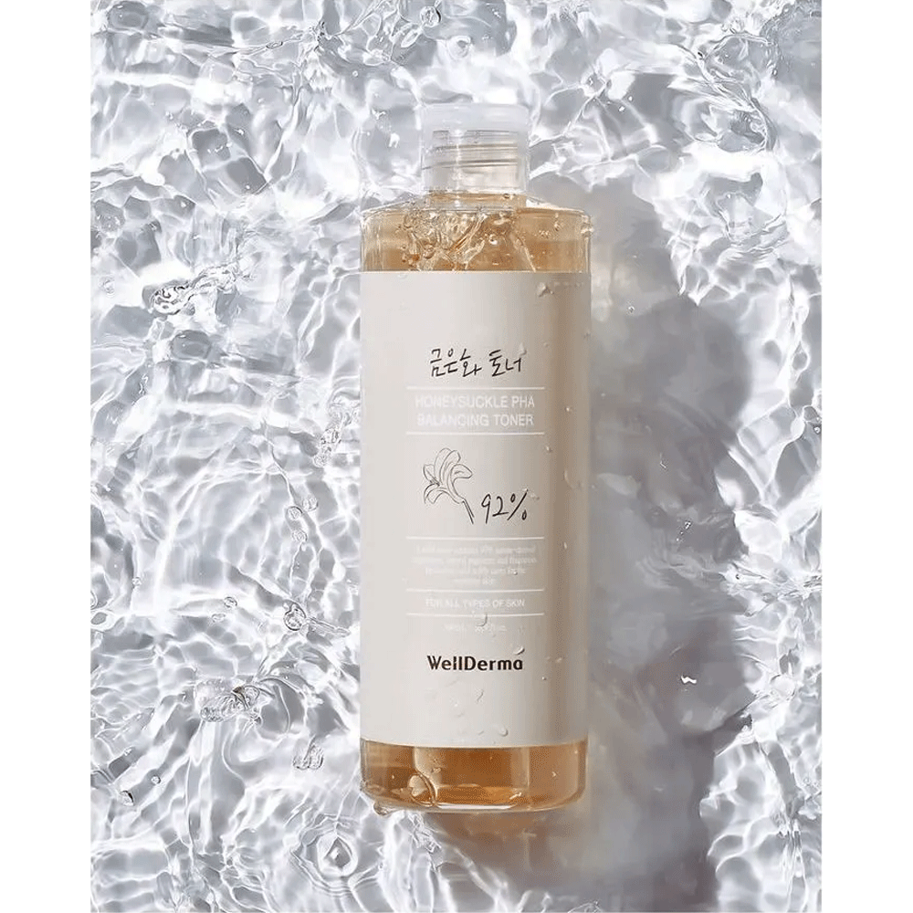 (NEWA) WellDerma Honeysuckle PHA Balancing Toner 500ml - KLO