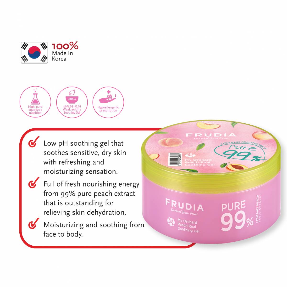 (Matthew) FRUDIA My Orchard Peach Real Soothing Gel 300ml - KLO
