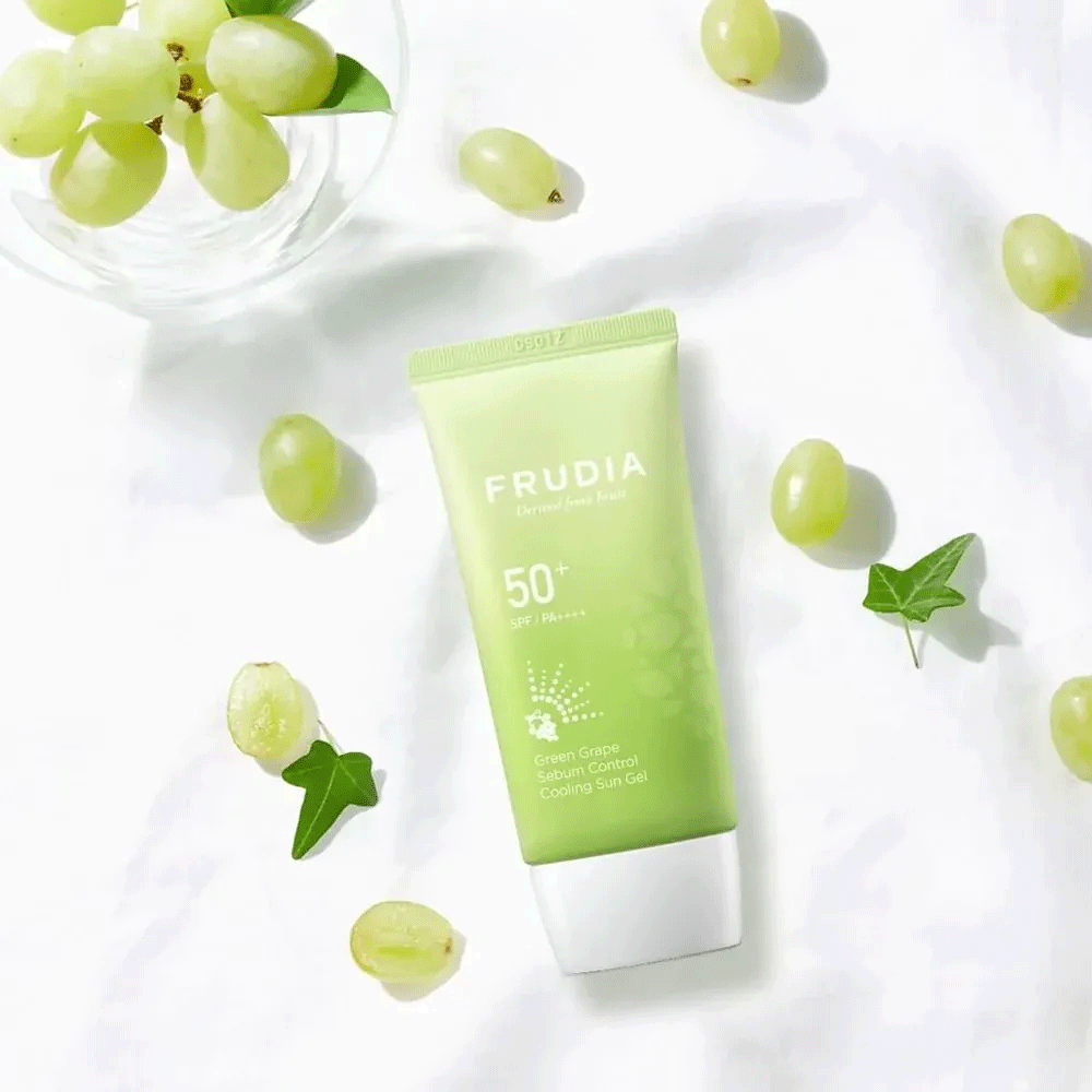 FRUDIA Green Grape Sebum Control Cooling Sun Gel SPF50+ PA++++ 50g - KLO