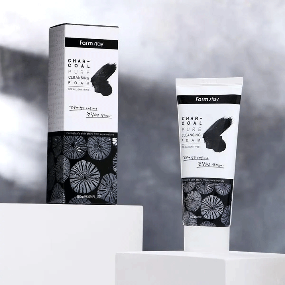 Farmstay Char-Coal Pure Cleansing Foam 180ml - KLO
