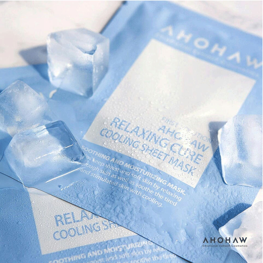 AHOHWA Relaxing Cure Cooling Sheet Mask 30g 5ea - KLO