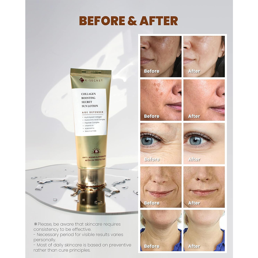 K-SECRET Collagen Boosting Secret Sun Lotion SPF 50+ PA++++ 60ml - KLO