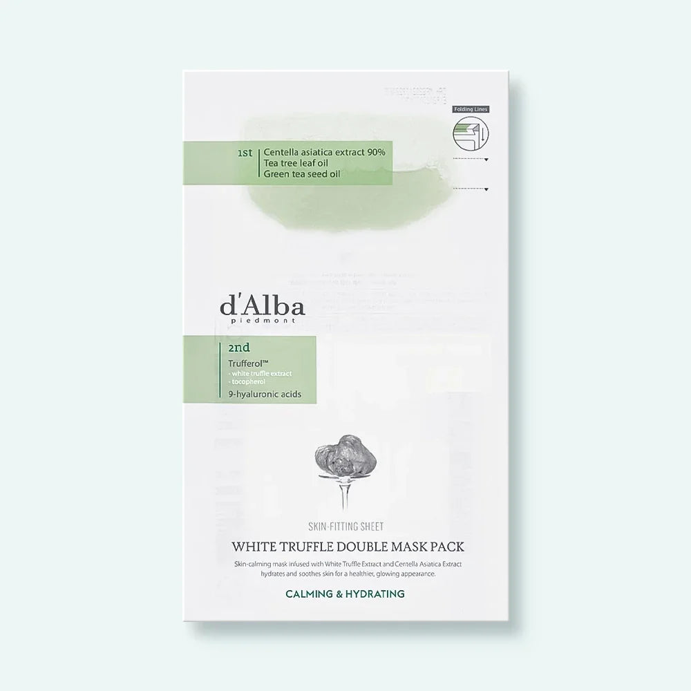 D'ALBA  White Truffle Double Mask Pack (Calming) 32.5g x 4ea - DODOSKIN