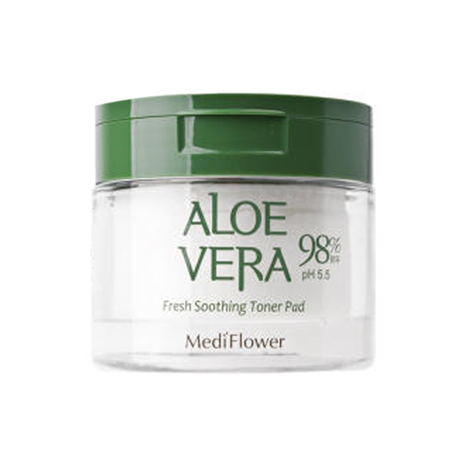 MediFlower Aloevera Fresh Soothing Toner Pad 60 pads - KLO