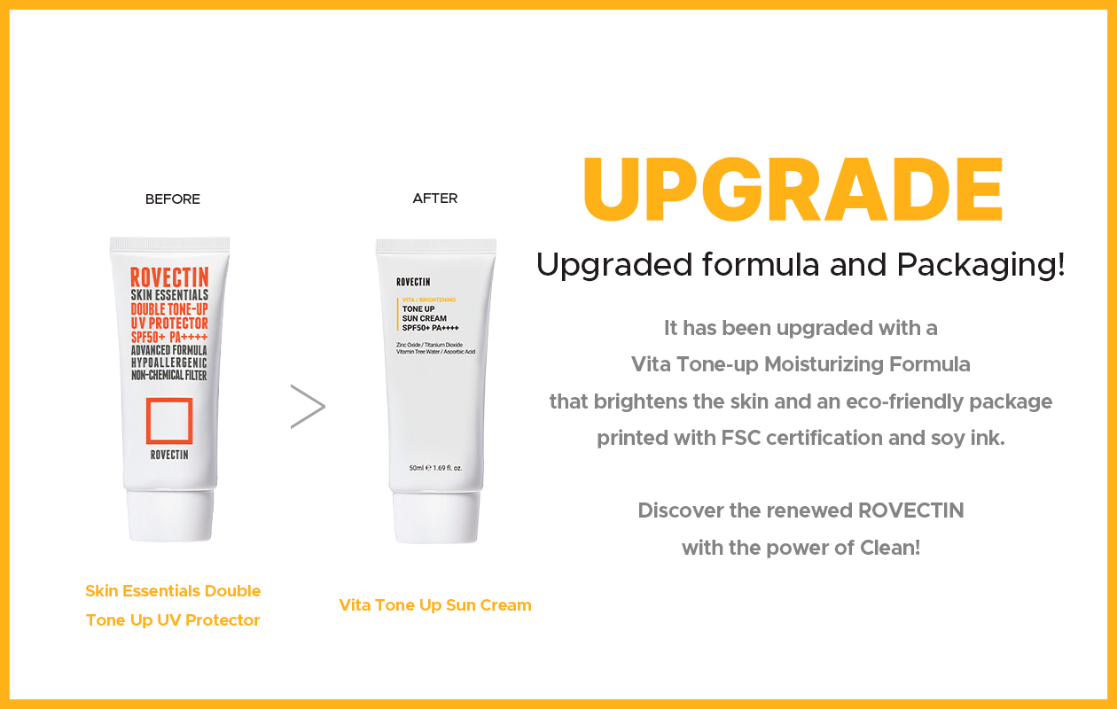 ROVECTIN Vita Tone Up Sun Cream 50ml SPF50+ PA++++ - DODOSKIN