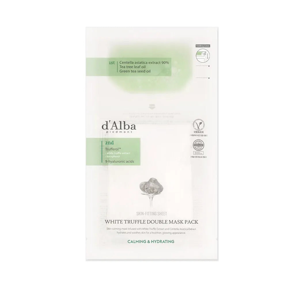 D'ALBA  White Truffle Double Mask Pack (Calming) 32.5g x 4ea - DODOSKIN