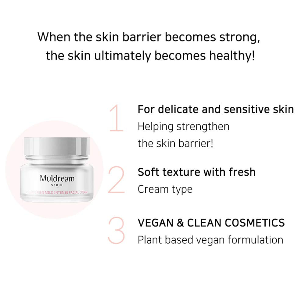 Muldream Vegan Green Mild Intense Facial Cream 60ml