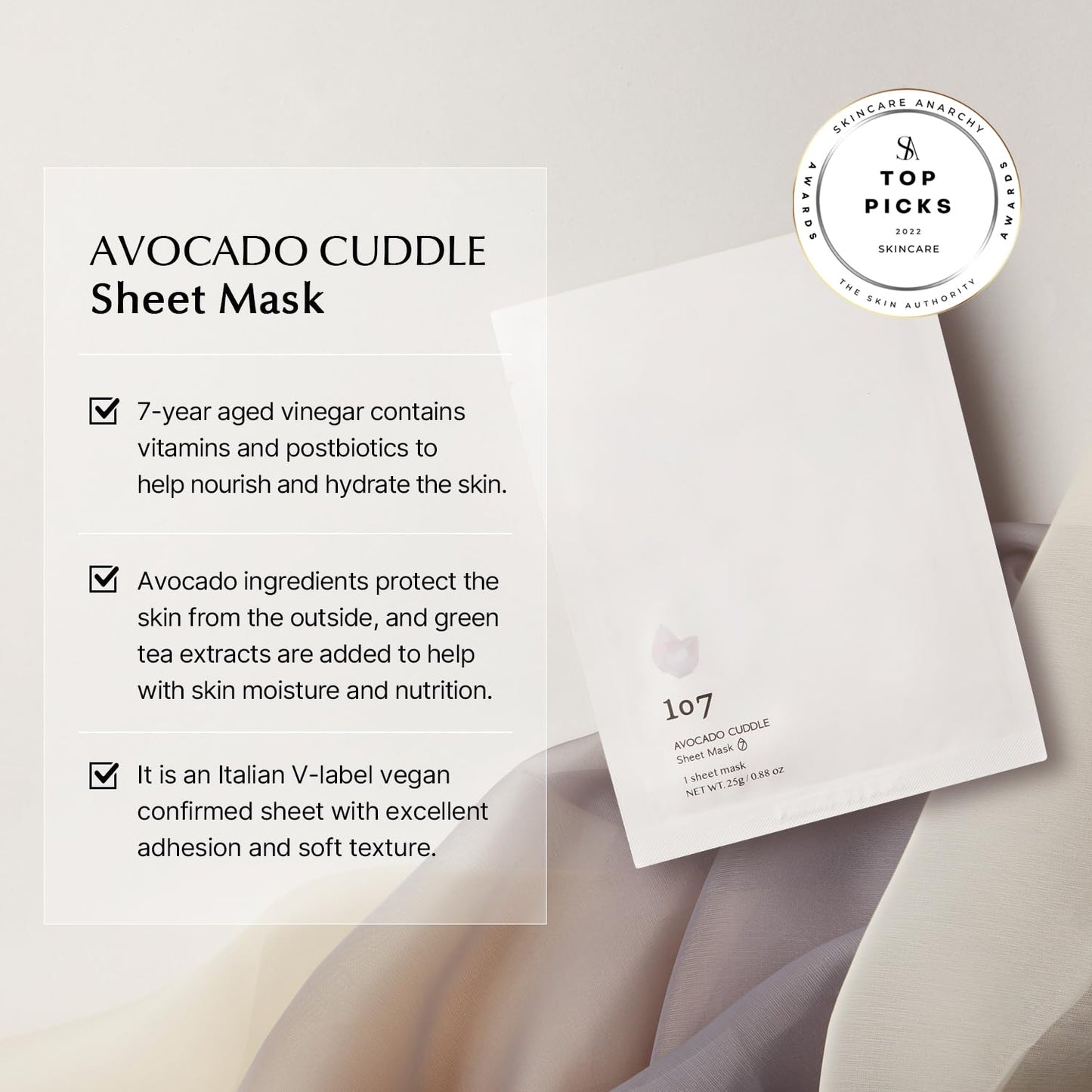 ONEOSEVEN Squalane Cuddle Sheet Mask 30g * 5ea - DODOSKIN