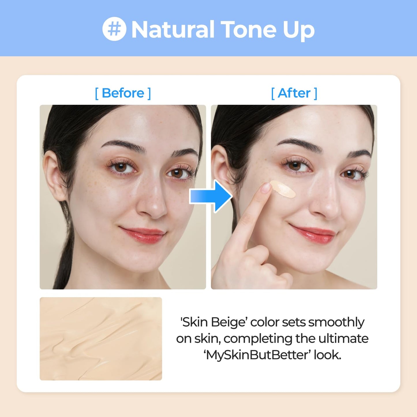 numbuzin No.3 Porcelain Base-skip Tone Up Beige SPF50+ PA+++ 50ml - DODOSKIN