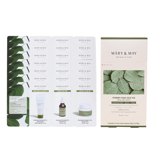 Mary&May Houttuynia TeaTree Line 3Step Sachet Starter Kit 7pcs - KLO