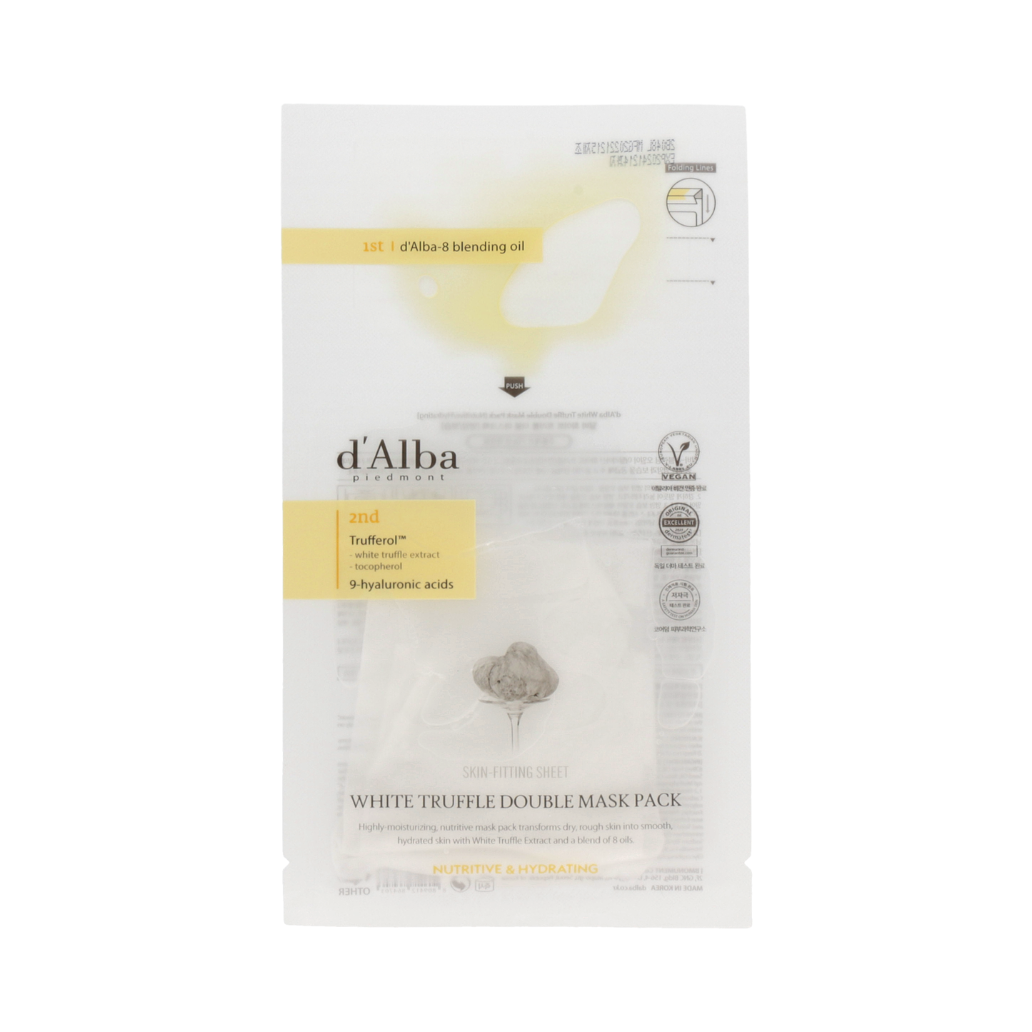 D'ALBA White Truffle Double Mask Pack (Nutritive) 32.5g x 4ea - DODOSKIN