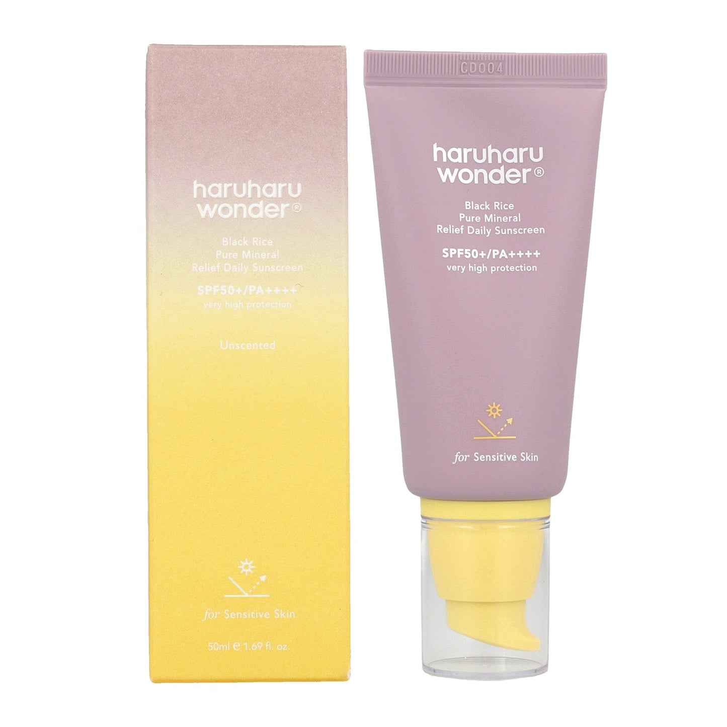 haruharu WONDER Black Rice Pure Mineral Relief Daily Sunscreen SPF50+ PA++++ 50ml - KLO