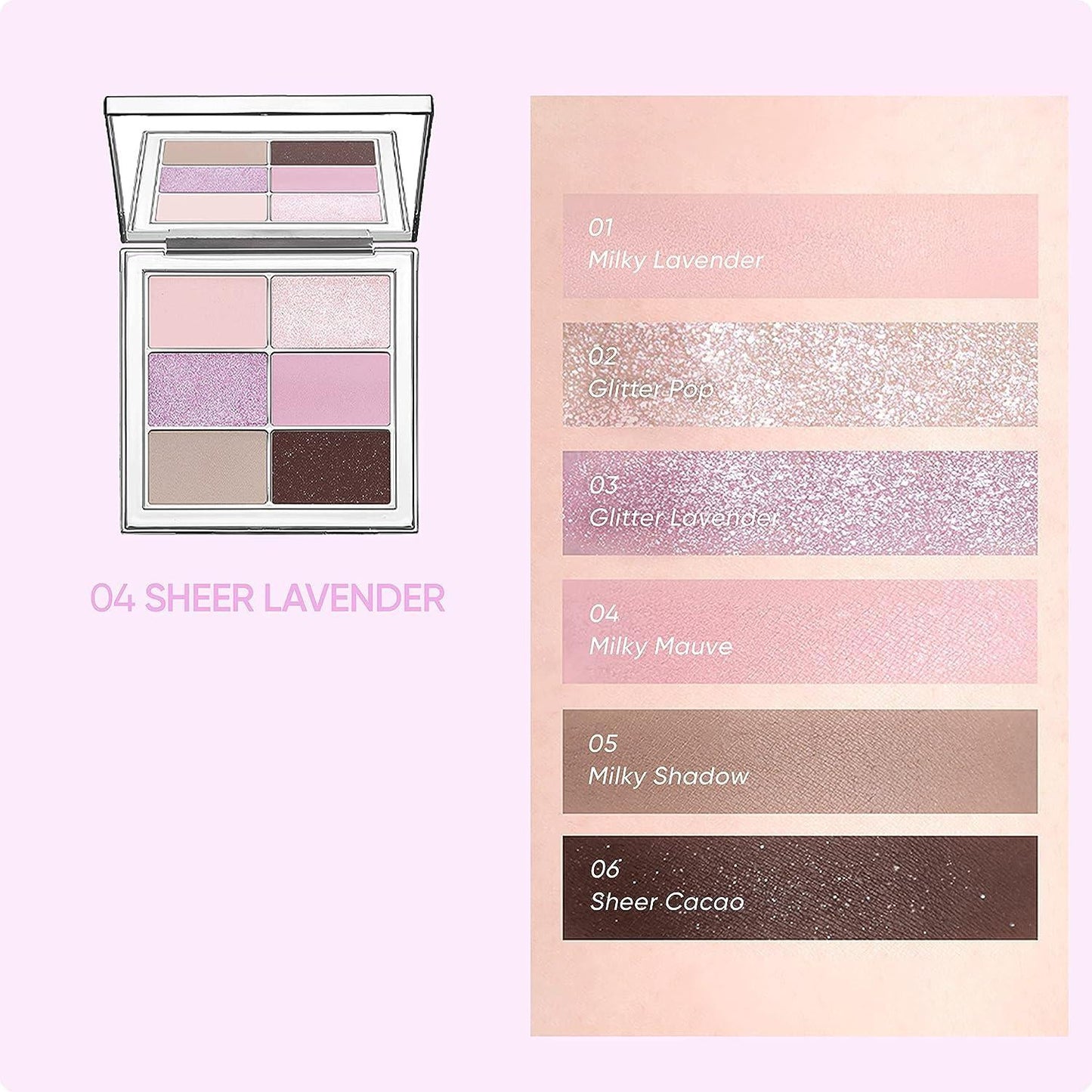AMUSE Eye Vegan Sheer Palette Sheer Lavender Color 1.6g