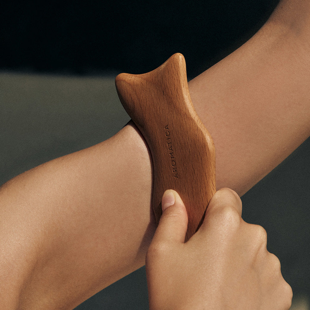 AROMATICA Wood Dolphin Face & Body Massage Tool