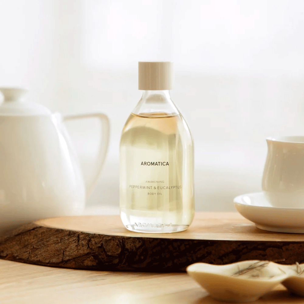 Infused with essential oils of peppermint and eucalyptus, this body oil provides a soothing and cooling sensation while moisturizing and nourishing the skin
