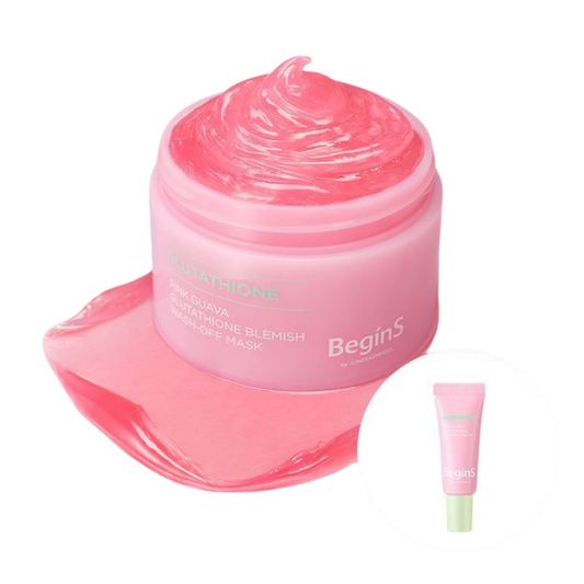 BeginS by JUNG SAEM MOOL Pink Guava Glutathione Blemish Wash-Off Mask 90g (Free 5ml Spot Cream Included)