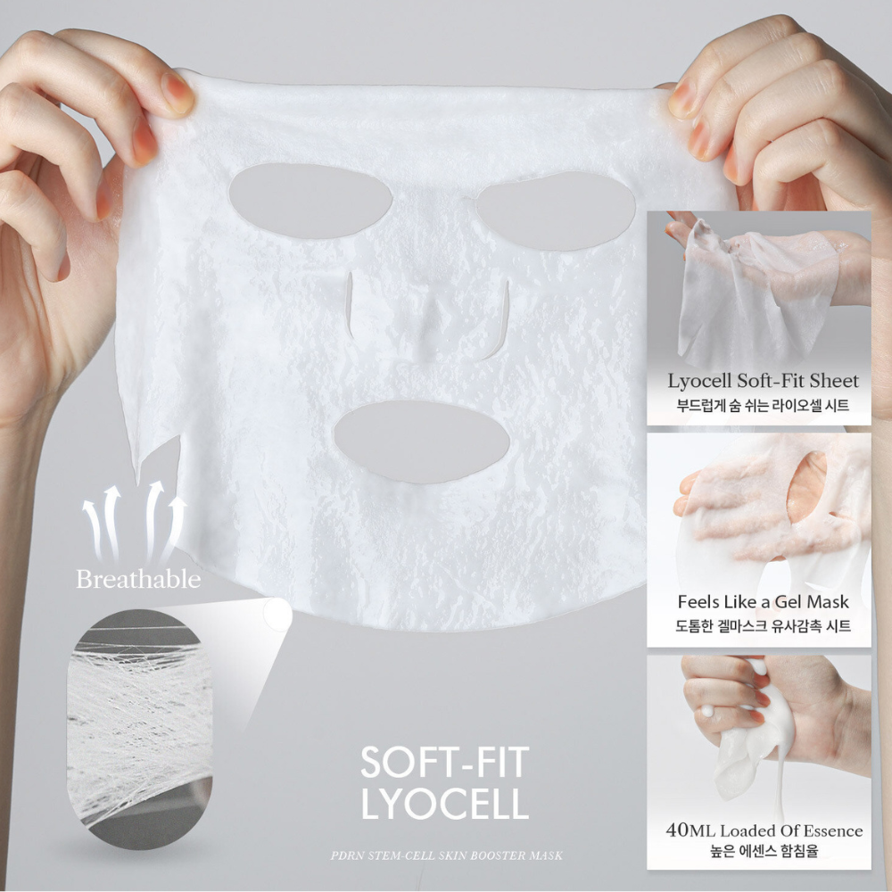 Bravity PDN Stemcell Skin Booster Mask 40ml x 5 sheets - a skincare treatment with stem cell technology for improved skin texture and hydration.
