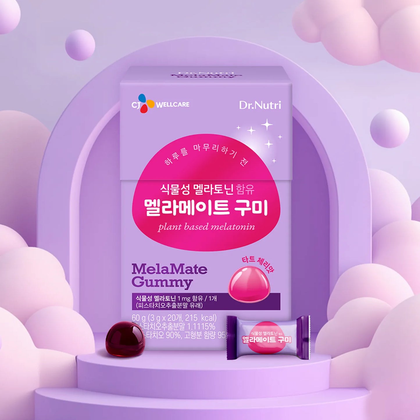 CJ Wellcare Dr.Nutri Melamate Gummies with Melatonin 60g (20 Gummies)