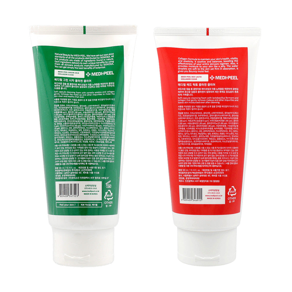 MEDI-PEEL Green Cica Collagen Clear 300ml + Red Lacto Collagen Clear 300ml - KLO