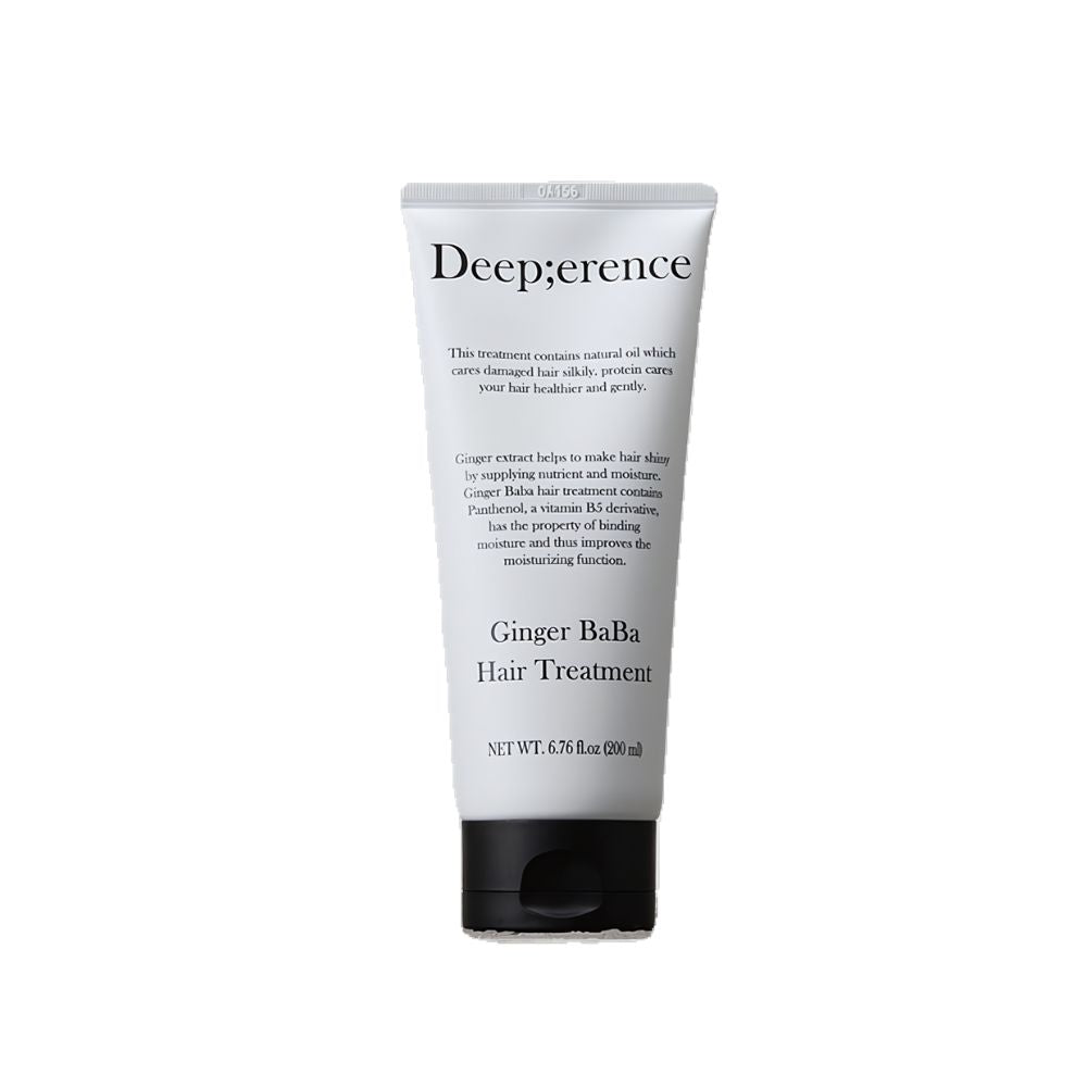 The Deep;erence Ginger Baba Hair Treatment 200ml is a rejuvenating hair treatment designed to nourish and strengthen the hair.