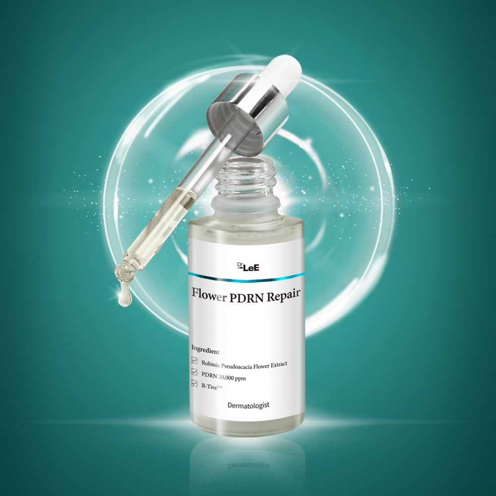 Dr. LeE Flower PDRN Repair Barrier Ampoule, also known as 'flower pfinn repair serum', in a 50ml bottle.
