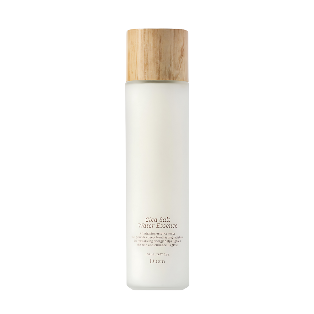 150ml Duem Cica Salt Water Essence, showcasing a contemporary bottle design, aimed at hydrating and soothing the skin.