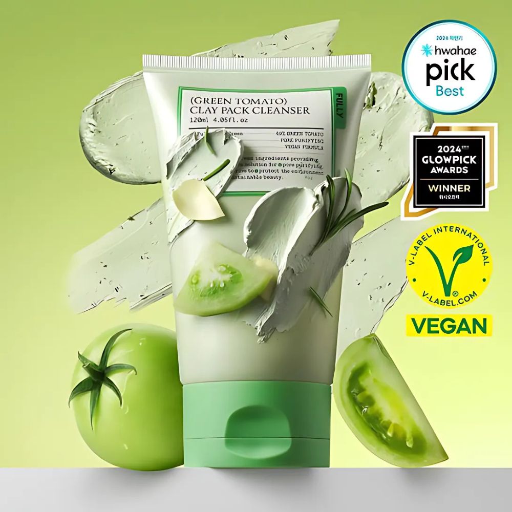 Ideal for oily and combination skin types, the FULLY Green Tomato Clay Pack Cleanser provides a refreshing and invigorating cleansing experience.