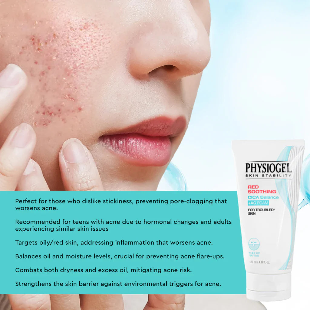 PHYSIOGEL Red Soothing Cica Balance +AC Cleansing Foam 120ml - KLO