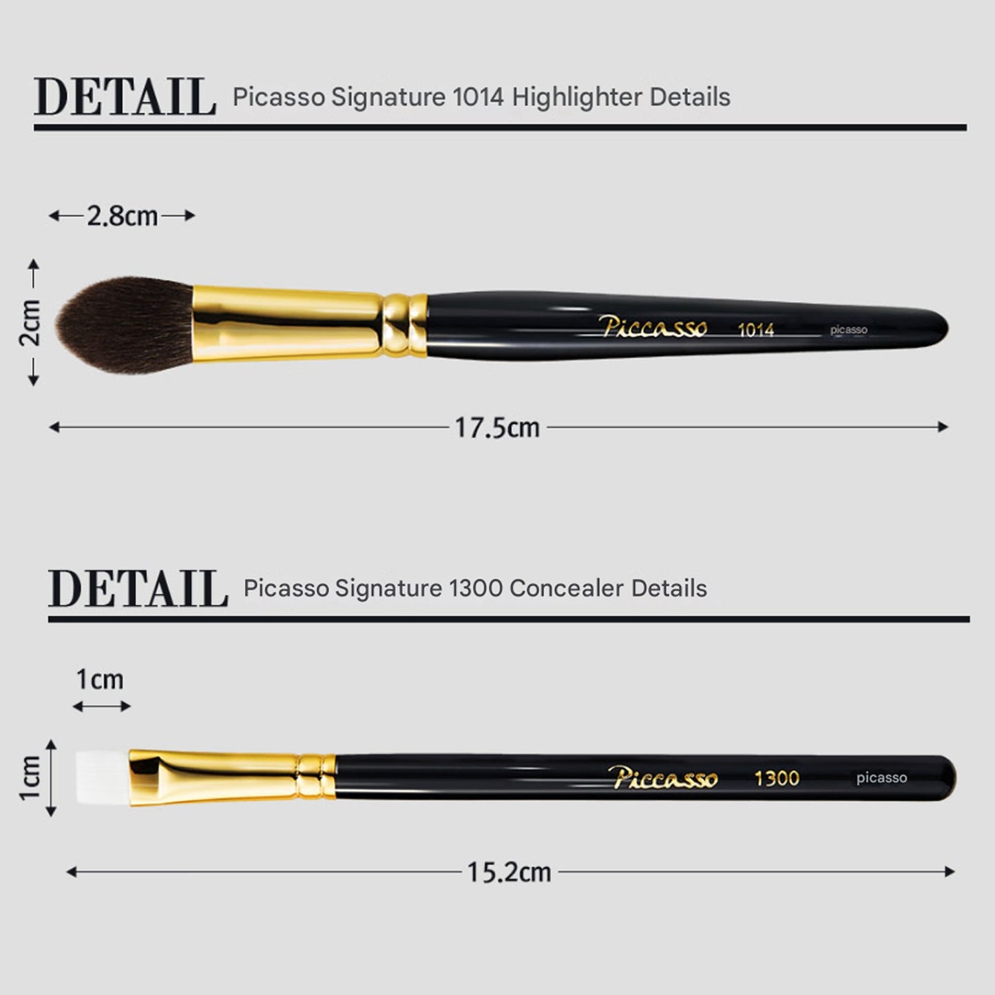 PICCASSO Signature Natural Makeup Brush Set (1014 + 1300)