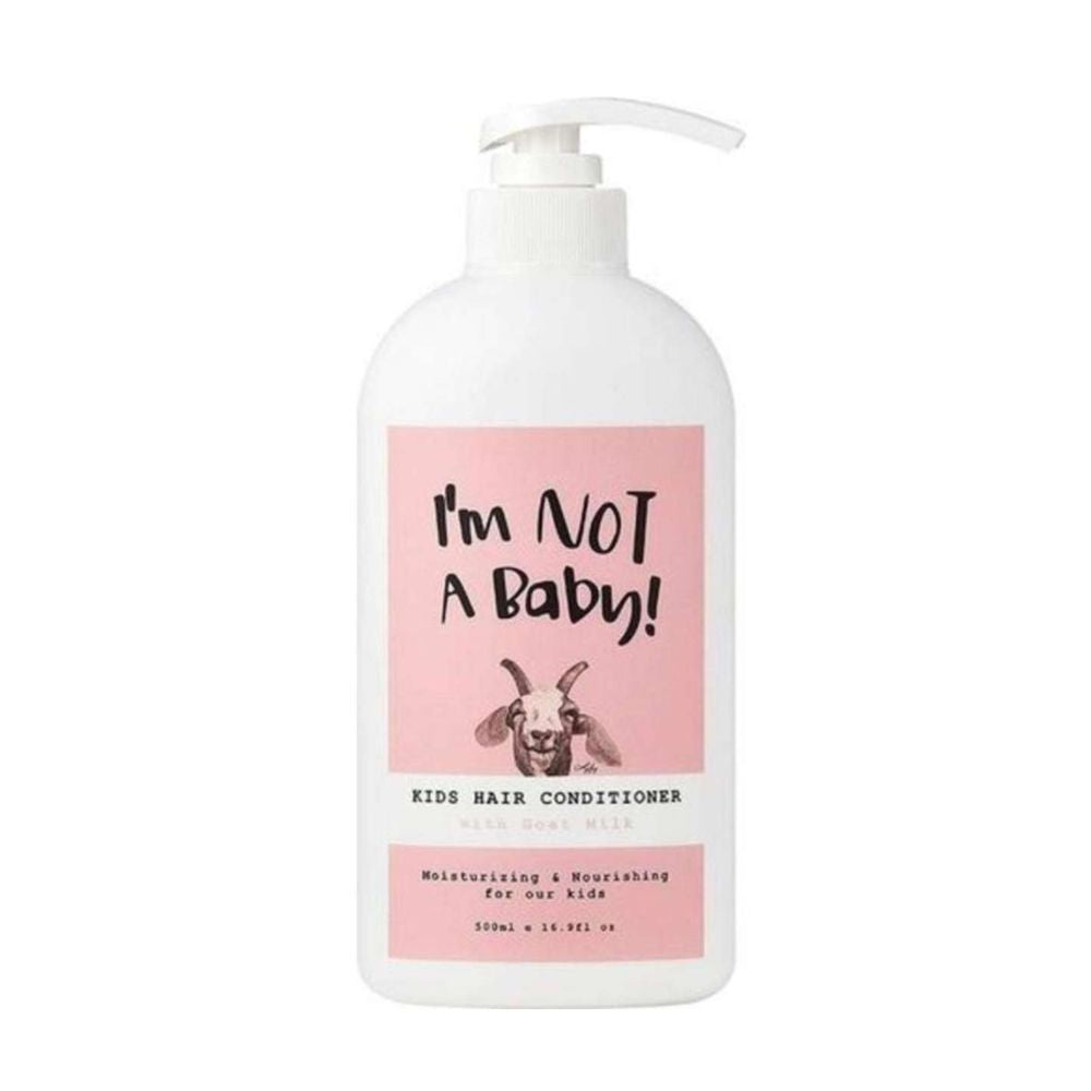 I'm Not A Baby! Kids Hair Conditioner with Goat Milk. This 500ml conditioner is specially formulated with nourishing goat milk to gently detangle and moisturize delicate hair