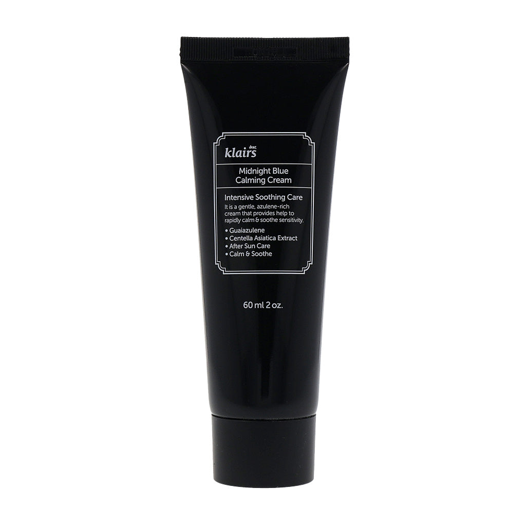 The Klairs Midnight Blue Calming Cream 60ml is a soothing and hydrating cream designed to calm irritated and sensitive skin.