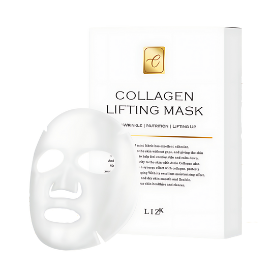 LIZK Collagen Lifting Mask, 25g each, pack of 10, designed to enhance skin elasticity and provide a lifting effect.